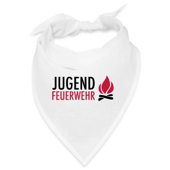 Jugend Feuerwehr mit Flamme - Bandana - Weiß - Vorne