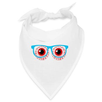 Zwei rote Augäpfel mit Brille Logo Optiker - Bandana - Weiß - Vorne