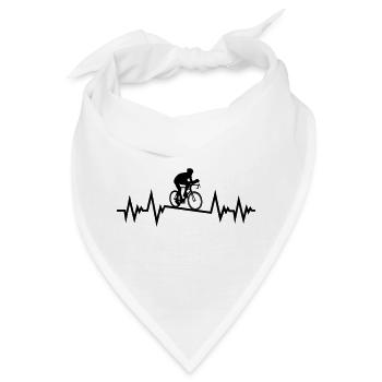 Rennradfahrer und Herzschlag, Rennrad, Radfahren - Bandana - Weiß - Vorne