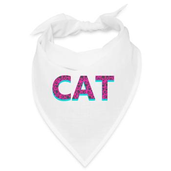 Typographie, Cat, Tier tatzen muster - Bandana - Weiß - Vorne