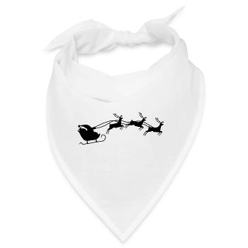 Weihnachtsmann mit Schlitten - Bandana - Weiß - Vorne