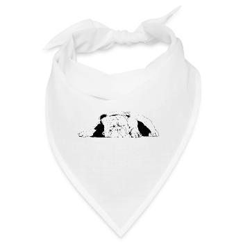 Bulldogge - Bandana - Weiß - Vorne