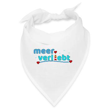 Meerverliebt Leuchtturm Herzdesign - Bandana - Weiß - Vorne