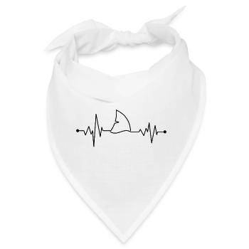 Herzschlag Haifischflosse - Bandana - Weiß - Vorne