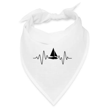 Schiff Herzschlag Seefahrt - Bandana - Weiß - Vorne