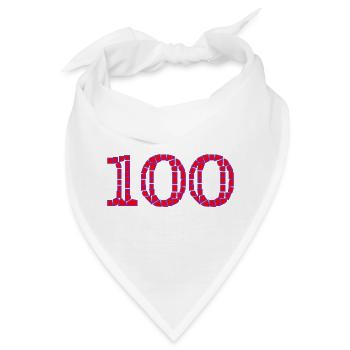 100. 100 JAHRE. 100-JÄHRIGES JUBILÄUM. GEBURTSTAG 100 - Bandana - Weiß - Vorne