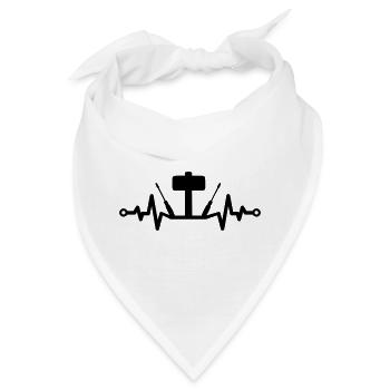 Werkzeug Herzschlag – Hammer und Schraubendreher - Bandana - Weiß - Vorne
