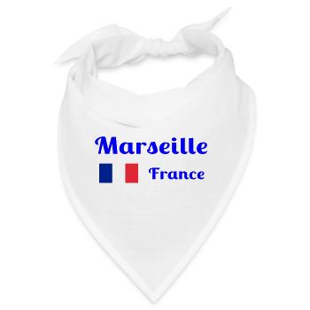 Marseille Frankreich - Stilvolle Drucke - Bandana - Weiß - Vorne