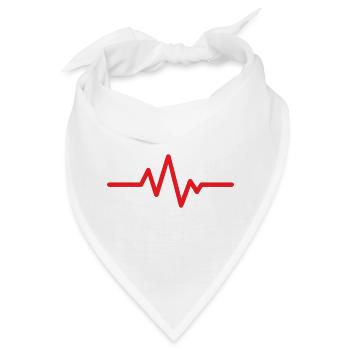 Herzschlag-EKG-Linie Medizinischer Pulswellen-Ikon-Vektor - Bandana - Weiß - Vorne