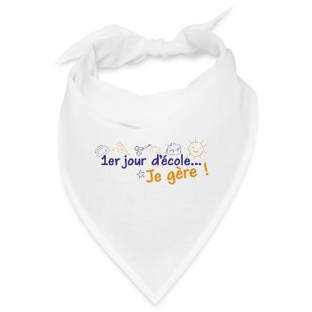 1. Schultag schaffe ich! Blau und Orange - Bandana - Weiß - Vorne