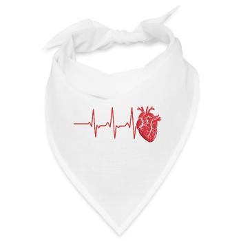 Lebenswille Herzschlag Design - Bandana - Weiß - Vorne