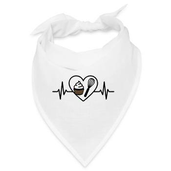 Patisserie Herz Schneebesen Dessert Süß - Bandana - Weiß - Vorne