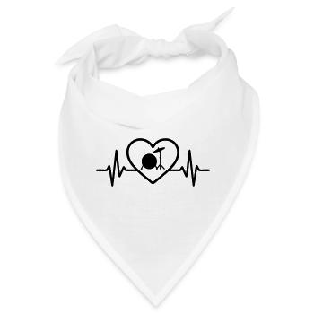 Herz Schlagzeug Bassdrum Becken - Bandana - Weiß - Vorne