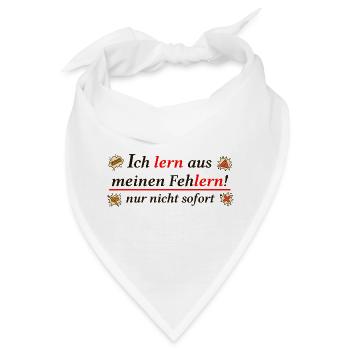 Ich lern aus meinen Feh-lern – Funny Learning Pun  - Bandana - Weiß - Vorne
