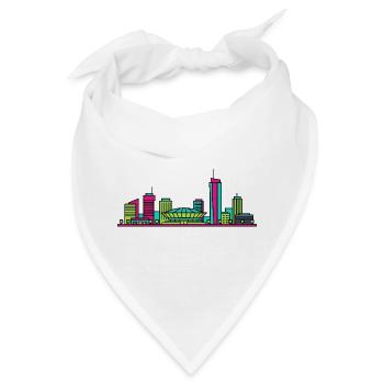 Katowice City Skyline Spodek Arena Linienkunst - Bandana - Weiß - Vorne