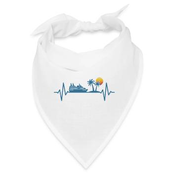Kreuzfahrt Herzschlag Kreuzfahrtschiff Urlaub - Bandana - Weiß - Vorne