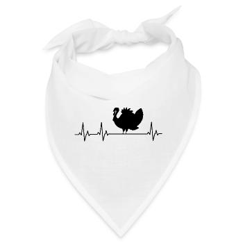 Truthahn - Pute - Erntedankfest - Bandana - Weiß - Vorne