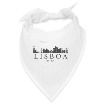 Skyline von Lissabon, Lissaboner Stadtkunst - Bandana - Weiß - Vorne