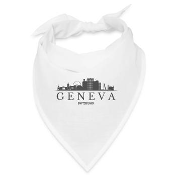 Genf Schweiz, Genfer Skyline - Bandana - Weiß - Vorne