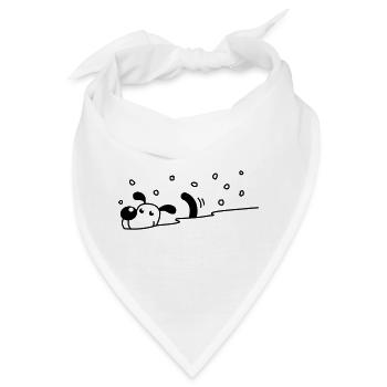 Niedlicher Hund im Schnee - Bandana - Weiß - Vorne