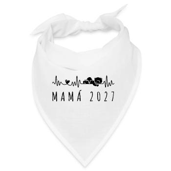 Mamá 2027 Latido del Corazón Futura Mamá - Bandana - Weiß - Vorne
