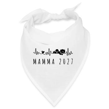 Mamma 2027 Battito Cardiaco in Gravidanza - Bandana - Weiß - Vorne