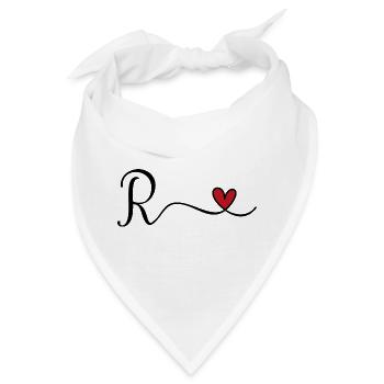 Buchstabe R Monogramm - Bandana - Weiß - Vorne