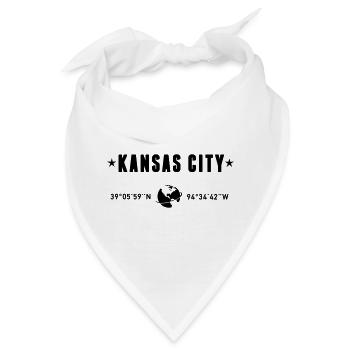 Kansas City, Missouri Koordinaten, Globe - Bandana - Weiß - Vorne