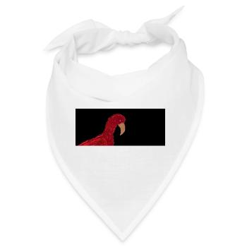 Roter Papagei auf schwarzem Hintergrund - Bandana - Weiß - Vorne