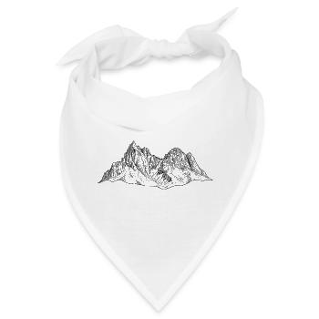 Schlern Massiv Dolomiten Silhouette | Bergsteiger  - Bandana - Weiß - Vorne