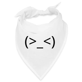 Frustriertes Emoticon (>_<) argh Kaomoji - Bandana - Weiß - Vorne