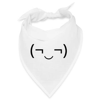 Schelmisches Emoticon (¬‿¬) freches Grinsen - Bandana - Weiß - Vorne