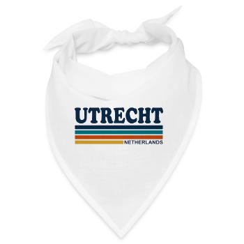 Utrecht Niederlande Retro-Streifen - Bandana - Weiß - Vorne