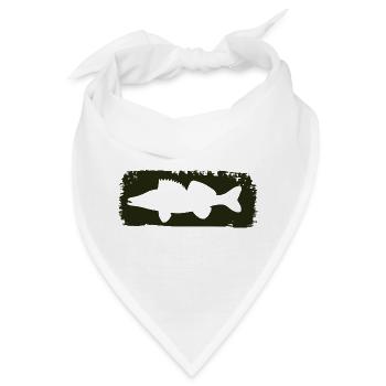 Zander im Farbstrich - grün - Bandana - Weiß - Vorne