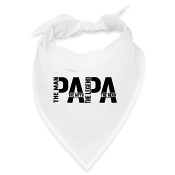 Papa The Man The Myth The Hero Vatertag Geschenk  - Bandana - Weiß - Vorne
