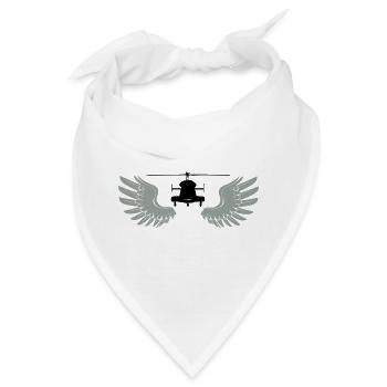 Helikopter mit Flügeln - Bandana - Weiß - Vorne