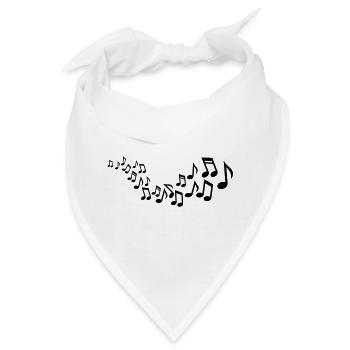 Musik Noten - Bandana - Weiß - Vorne