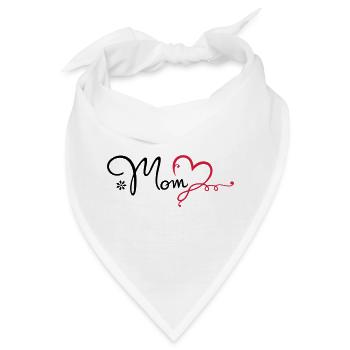 Love Mom Geschenk Muttertag Mama - Bandana - Weiß - Vorne