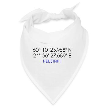 Helsinki Koordinaten - Bandana - Weiß - Vorne
