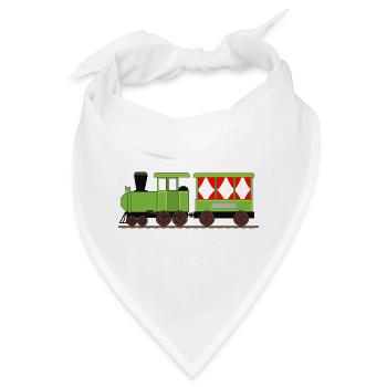 Dampflok Zug Eisenbahn - Bandana - Weiß - Vorne
