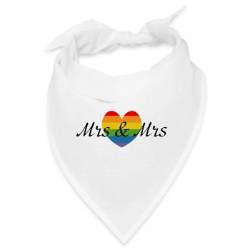 Mrs and Mrs Regenbogenherz LGBT lgbtqi queer - Bandana - Weiß - Vorne