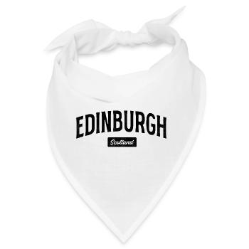 Edinburgh Schriftzug Shirt – Schottland Stadtmotiv - Bandana - Weiß - Vorne