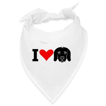 I Love Dogs (black) - Bandana - Weiß - Vorne