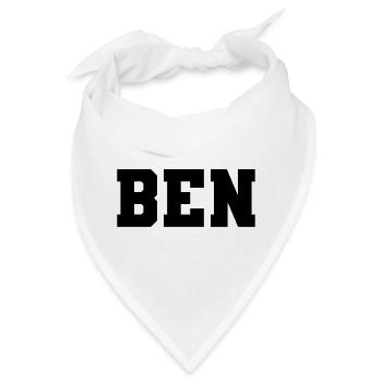Name - Ben - Bandana - Weiß - Vorne