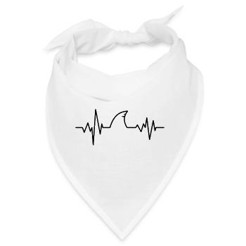 Herzschlag Haifischflosse - Bandana - Weiß - Vorne