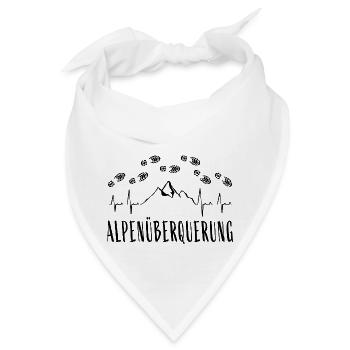 Alpenüberquerung E5 Herzschlag Fußabdrücke - Bandana - Weiß - Vorne