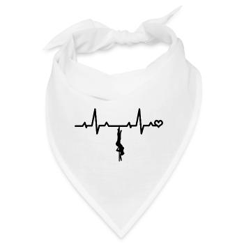 Pole dance Herzschlag Herzfrequenz EKG Puls Liebe - Bandana - Weiß - Vorne