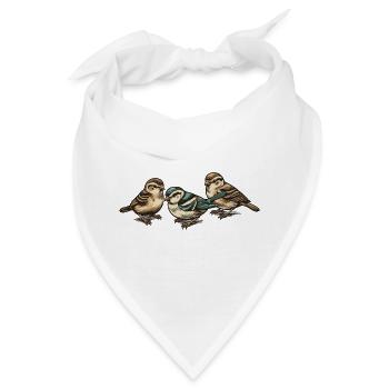 Drei kleine Vögelchen - Bandana - Weiß - Vorne