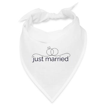 Frisch verheiratet - Liniendesign mit Trauring! - Bandana - Weiß - Vorne