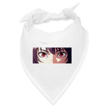 Anime Augen Rot Intensiv Blick Manga Fan - Bandana - Weiß - Vorne
